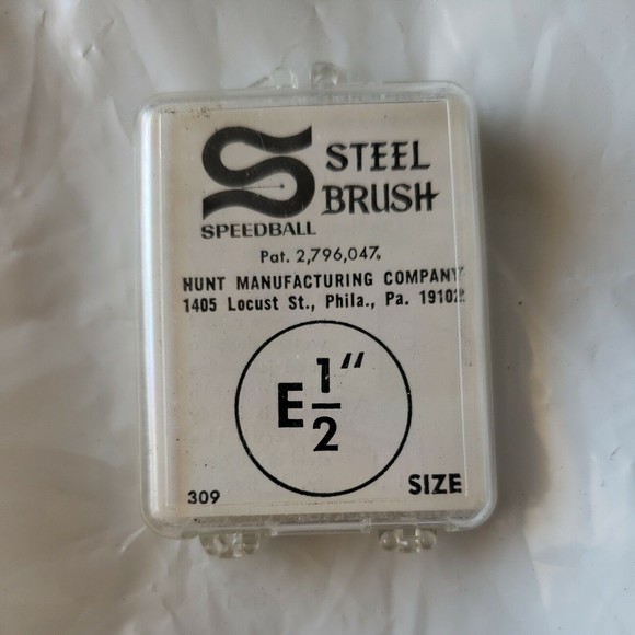 New Old Stock SPEEDBALL Steel Brush E 1/2” Calligraphy - Picture 2 of 2